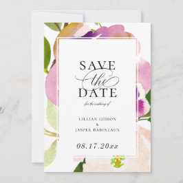 水モダン色夏フローラ保存日 案内状