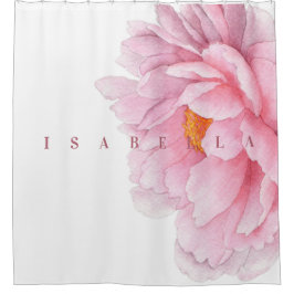 水モダン色大牡丹パーソナライズされた名 シャワーカーテン
