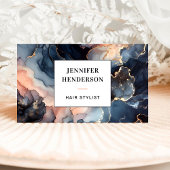 水モダン色大理石ゲート金ゴールドブルーグリッター 名刺