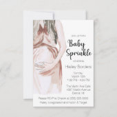 水モダン色妊婦ベビー散布 招待状 (正面)