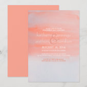 水モダン色婚約パーティ 招待状 (正面/裏面)