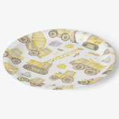 水モダン色建築車誕生日 ペーパープレート (アングル)