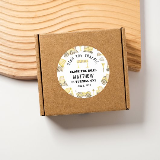 水モダン色建築車誕生日 ラウンドシール