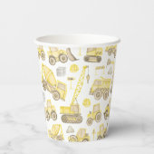 水モダン色建築車誕生日 紙コップ (裏面)