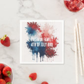 水モダン色愛国7月4日BBQパーティー スタンダードカクテルナプキン (インサイチュ)