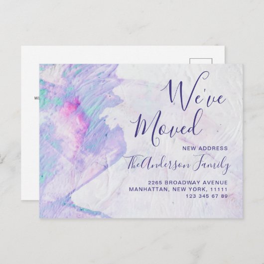 水モダン色抽象芸術の移動発表 ポストカード (正面/裏面)