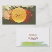 水モダン色抽象芸術エレガント緑（黄） 名刺 (正面/裏面)