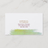 水モダン色抽象芸術エレガント緑(黄) 名刺 (裏面)