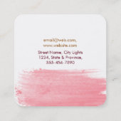 水モダン色抽象芸術エレガント黄色の月 スクエア名刺 (裏面)