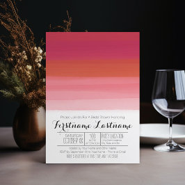 水モダン色抽象芸術ブライダルシャワー 招待状