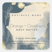 水モダン色抽象芸術分岐製品 スクエアシール (正面)