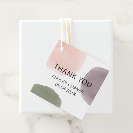 水モダン色抽象芸術結婚式の引き出物ギフトラベル フェイバータグ (インサイチュ)