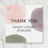 水モダン色抽象芸術結婚式の引き出物ギフトラベル フェイバータグ (正面)