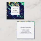 水モダン色抽象芸術絵を描緑 スクエア名刺 (正面/裏面)