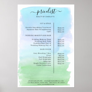 水モダン色料金表ポスター ポスター