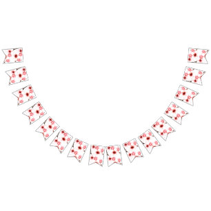 水モダン色日本のさくらんぼ結婚の花 バンティングフラッグ