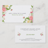 水モダン色春の花イラストレーション 名刺 (正面/裏面)