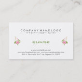 水モダン色春の花イラストレーション 名刺 (裏面)