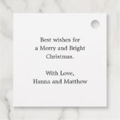 水モダン色松の木クリスマスプレゼントラベル フェイバータグ (裏面)