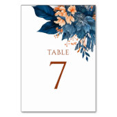 水モダン色植物優雅な結婚式 テーブルナンバー (裏面)