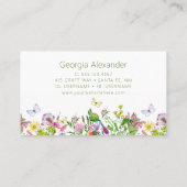 水モダン色植物学フローラ地裁機 名刺 (裏面)