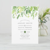 水モダン色植物学結婚院 招待状 (スタンド正面)
