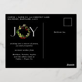 水モダン色植物性クリスマ企業のス 箔シーズンポストカード (裏面)