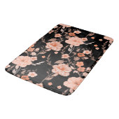 水モダン色植物模様lブラック バスマット (アングル)