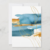 水モダン色沿岸テーマブライダルシャワー 招待状 (裏面)