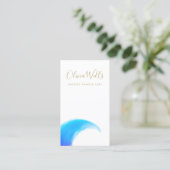 水モダン色海波名刺 名刺 (スタンド正面)