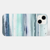 水モダン色海海パーソナライズされた名 Case-Mate iPhoneケース (裏面 (横))