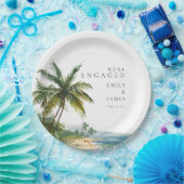 水モダン色熱帯ビーチ婚約パーティ ペーパープレート (パーティー)