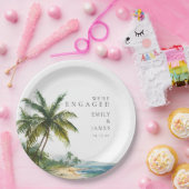 水モダン色熱帯ビーチ婚約パーティ ペーパープレート (パーティー)