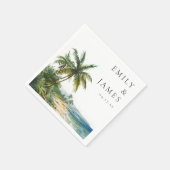 水モダン色熱帯ビーチ結婚式 スタンダードカクテルナプキン (角)