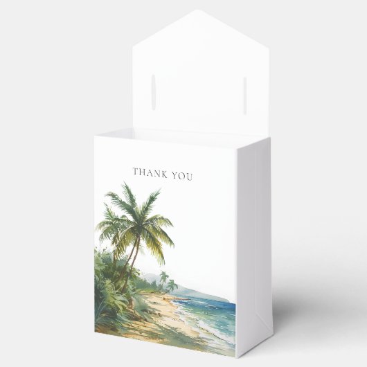 水モダン色熱帯ビーチ結婚式 フェイバーボックス (オープン)