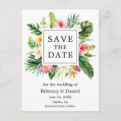 水モダン色熱帯フローラ保存日 案内ポストカード (正面)