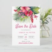 水モダン色熱帯植物保存日 招待状 (スタンド正面)
