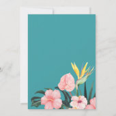 水モダン色熱帯花結婚夏 招待状 (裏面)