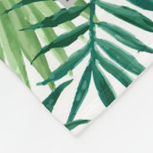 水モダン色熱帯葉モノグラム名 フリースブランケット (角)