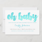 水モダン色男の赤ちゃんシャワー招待状 招待状 (正面)