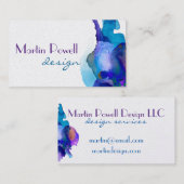 水モダン色白金仕上プロフェッショナル 名刺 (正面/裏面)