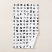 水モダン色白黒幾何学正方形 バスタオルセット (ハンドタオル)