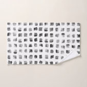 水モダン色白黒幾何学正方形 バスタオルセット (ハンドタオル)