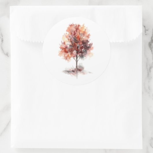 水モダン色秋の木の結婚葉 ラウンドシール (バッグ)