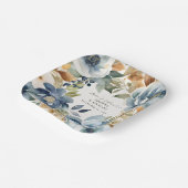 水モダン色秋フローラブルーシャワー ペーパープレート (傾斜あり)