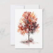 水モダン色秋屋外フォレ結婚スト 出欠カード (裏面)