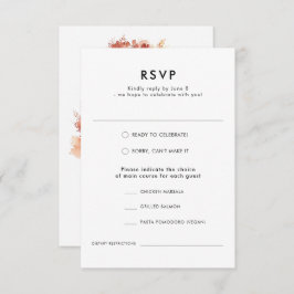 水モダン色秋屋外フォレ結婚スト 出欠カード