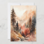 水モダン色秋屋外結婚山 招待状 (裏面)