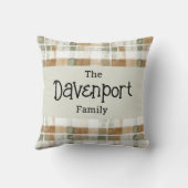 水モダン色秋格子状ファミリ名 クッション (裏面)