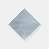 水モダン色結婚のダスティブルーID816 スタンダードカクテルナプキン (角)